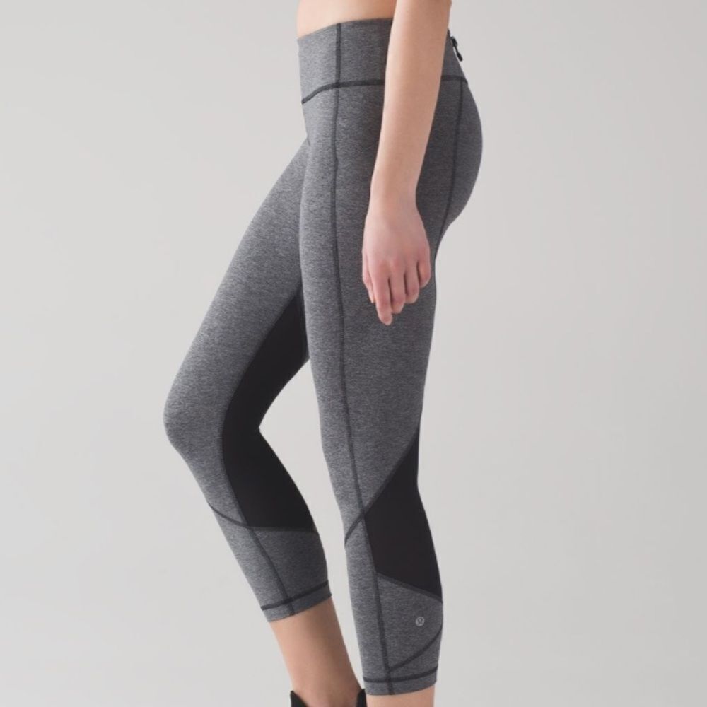 LULULEMON Pace Rival Crop *22" Heathered Black Black Women’s Size 4